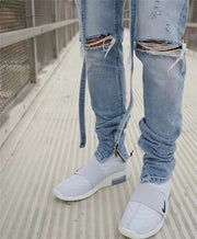 Men’s Distressed Grey Ripped Jeans – Stylish Casual Wear