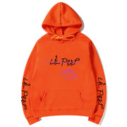 Lil Peep inspired hoodie with graphic design.