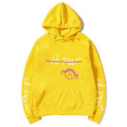 Lil Peep inspired hoodie with graphic design.