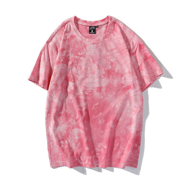 Men’s tie-dye short sleeve t-shirt in pastel colors, casual and comfortable.