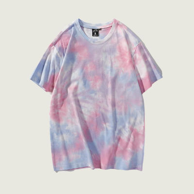 Men’s tie-dye short sleeve t-shirt in pastel colors, casual and comfortable.