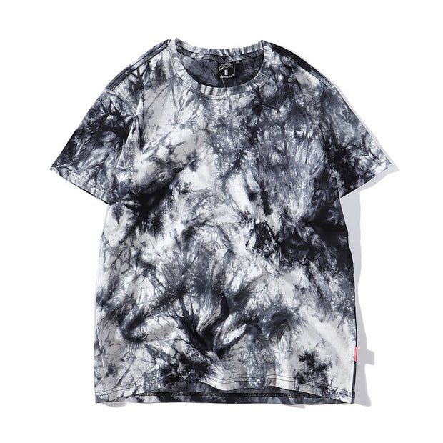 Men’s tie-dye short sleeve t-shirt in pastel colors, casual and comfortable.