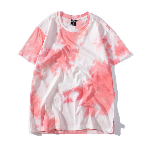 Men’s tie-dye short sleeve t-shirt in pastel colors, casual and comfortable.