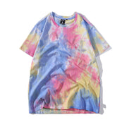 Men’s tie-dye short sleeve t-shirt in pastel colors, casual and comfortable.