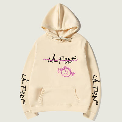 Lil Peep inspired hoodie with graphic design.