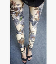 Colorful patterned leggings, versatile and stylish comfort wear.