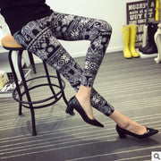 Colorful patterned leggings, versatile and stylish comfort wear.