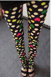 Colorful patterned leggings, versatile and stylish comfort wear.