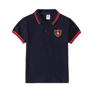 Boys’ Polo T-Shirt with Embroidered Patch – Classic Casual Style