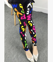 Colorful patterned leggings, versatile and stylish comfort wear.