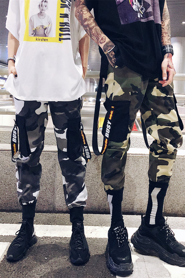 Men’s Busy Straps Camo Jogger Pants – Edgy Urban Style