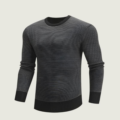 Men’s casual knit pullover sweater in dark gray, perfect for winter.